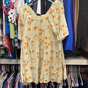Wonderly Floral Midi Dress - Cream and Orange
